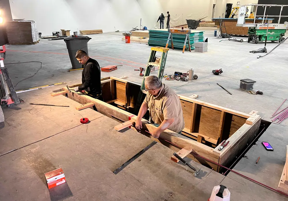 Restored crew members building out a commercial interior